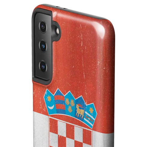 Croatia Flag Distressed Galaxy S21 Plus 5G Pro Case